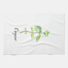 Oregano Herb Watercolor Illustration Kökshandduk