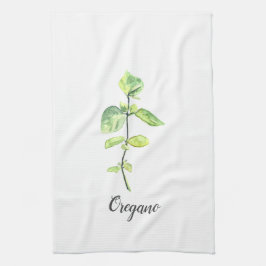 Oregano Herb Watercolor Illustration Kökshandduk