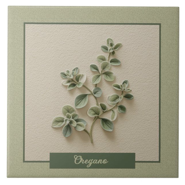 Oregano Ört Kök Dekor Falsk Relief Kakelplatta (Framsidan)