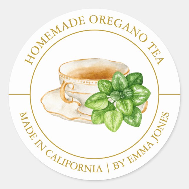 Oregano Tea Modern etikett (Framsida)