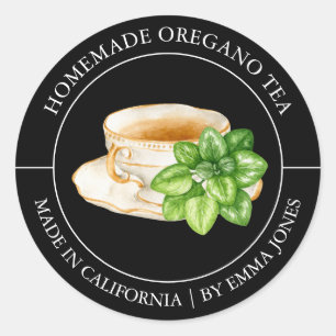 Oregano Tea Modern etikett
