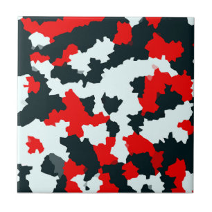 Oregelbunden Abstrakt av krystalin Mosaic Red Camo Kakelplatta