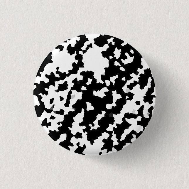 Oregelbunden Abstrakt Mosaic Black and White Camo Knapp (Framsida)