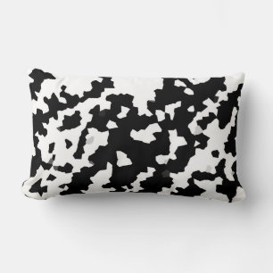 Oregelbunden Abstrakt Mosaic Black and White Camo Lumbarkudde