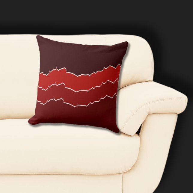 Oregelbunden Red Torn Rand Kudde (Irregular Red Torn Striped Pillow)