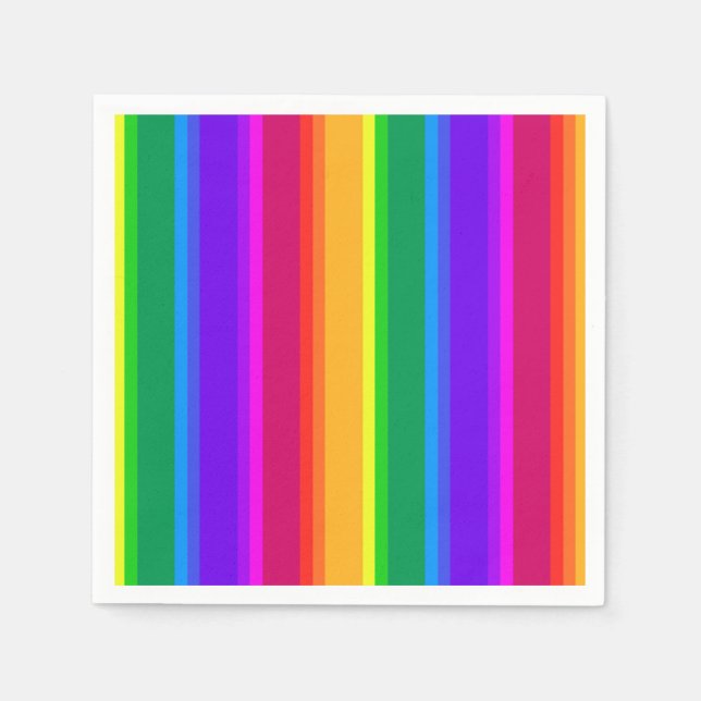 Oregelbunden regnbåge rand pappersservett (Framsidan)
