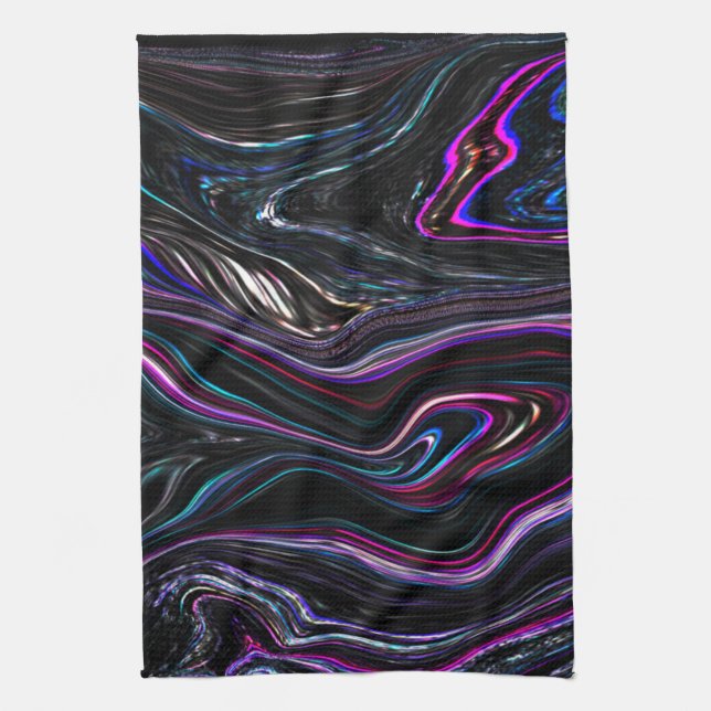 Oregelbundet kurvor med färg kvävd av mörken kökshandduk (Vertikal)