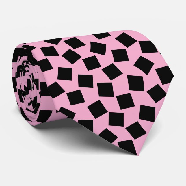 Oregelbundna fyrkanter - svart på Rosa Slips (Rullad)
