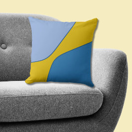 Oregelbundna kvartalsformer av abstrakt, blå Gult Kudde