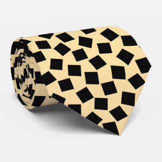 Oregelbundna rutor - svart på beige slips