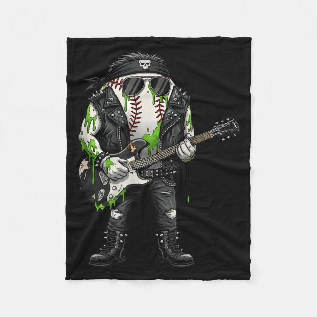 Oreglad myndighetsrockerbaseboll Es-skräck Fleecefilt (Framsidan)