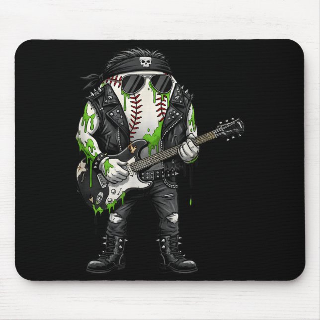 Oreglad myndighetsrockerbaseboll Es-skräck Musmatta (Framsidan)