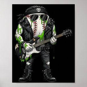 Oreglerat Byrårockare Baseball Es Skräck Poster