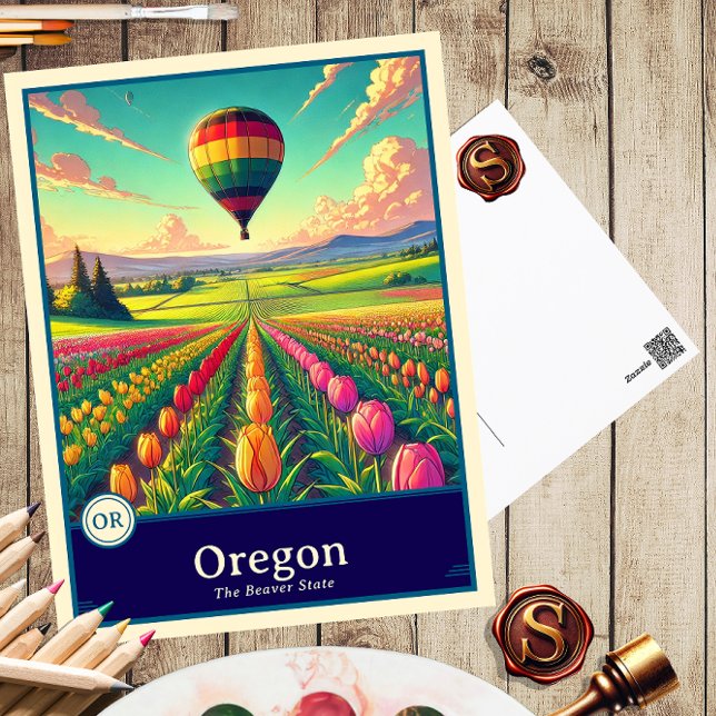Oregon | Anime Stil Tecknad Postkort Vykort (Skapare uppladdad)