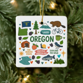 Oregon Anpassad Familjeresa Jul Julgransprydnad Keramik