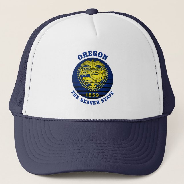 OREGON BÄVER STATFLAGG TRUCKERHAT KEPS (Framsida)