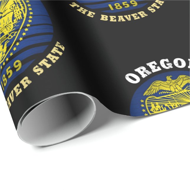 OREGON BÄVERSTATFLAGGAN PRESENTPAPPER (Rullad Hörn)