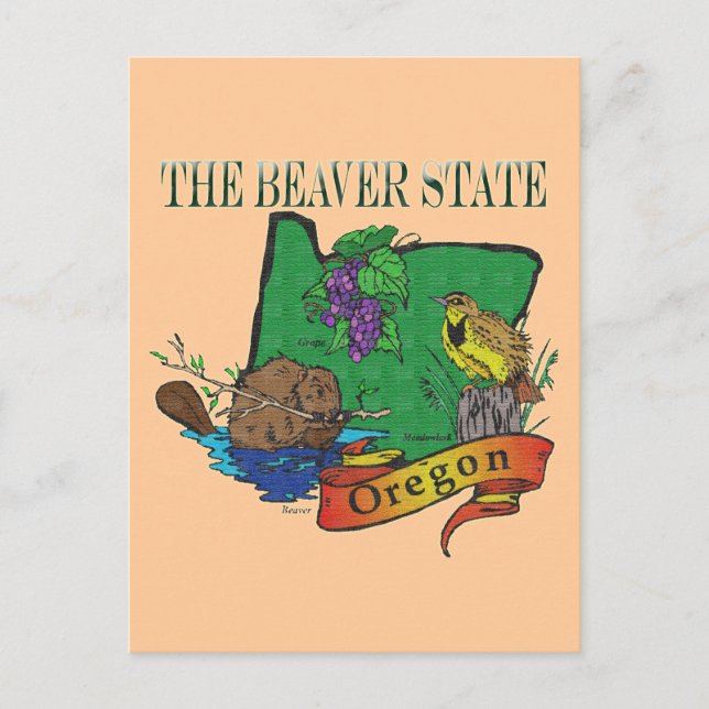 Oregon Beaver-läget Lark Grape Vykort (Framsida)