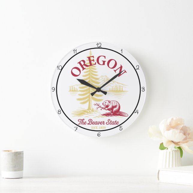 Oregon Beaver State Natur Stor Klocka (Hem)