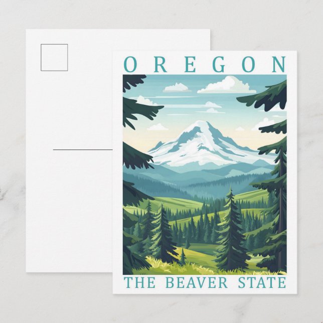 Oregon Beaver-staten USA Travel Ställe Vykort (Fram/baksida)