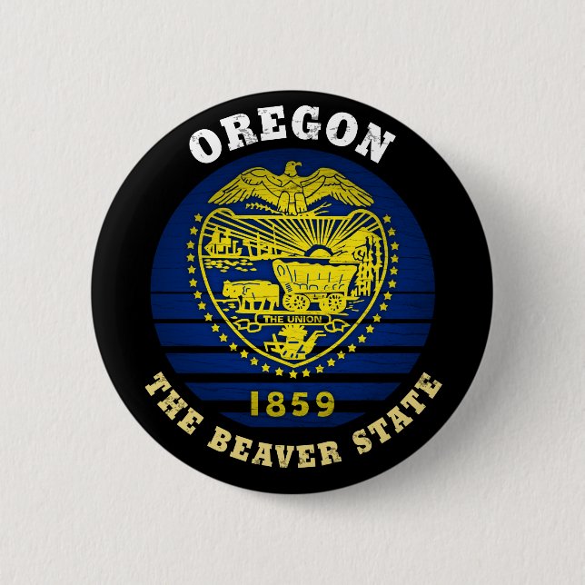 OREGON BEAVER STATLIG FLAGGA KNAPP (Framsida)