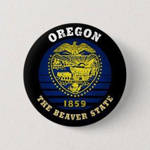 OREGON BEAVER STATLIG FLAGGA KNAPP
