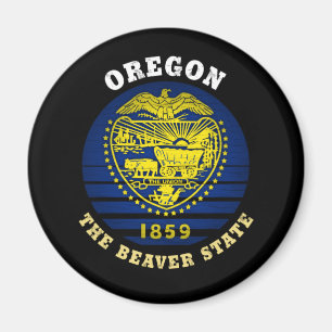 OREGON BEAVER STATLIG FLAGGA MAGNET