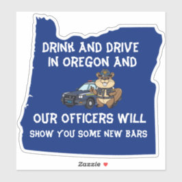 Oregon Beaver Trooper Drunk Drivers Beware Busines Klistermärken