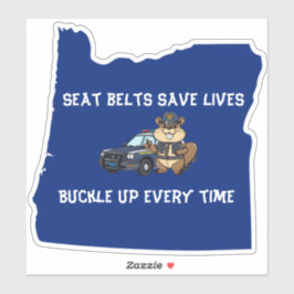 Oregon Beaver Trooper Seat Bälte Spara Lives Klistermärken