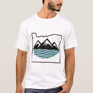 Oregon berg och vinkar t-shirt
