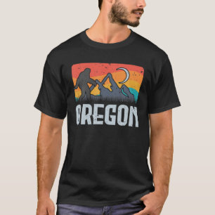Oregon Bigfoot Sasquatch Mountains Retro Hiking T Shirt