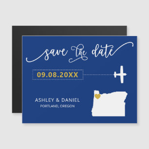 Oregon Bröllop spara datum Card, Karta Magnetisk Inbjudningskort
