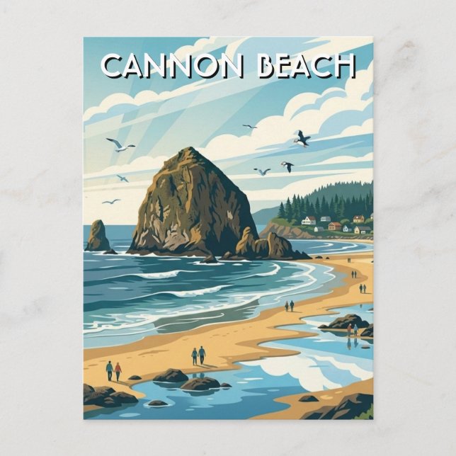 Oregon Cannon Beach Travel Vykort (Framsida)