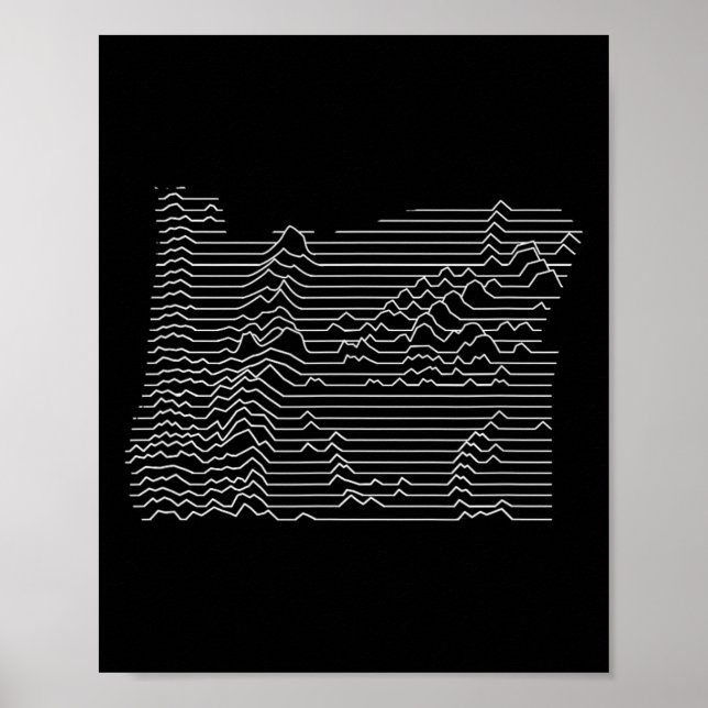 Oregon Cascade bergskedja Höjdkarta Topo G Poster (Framsidan)