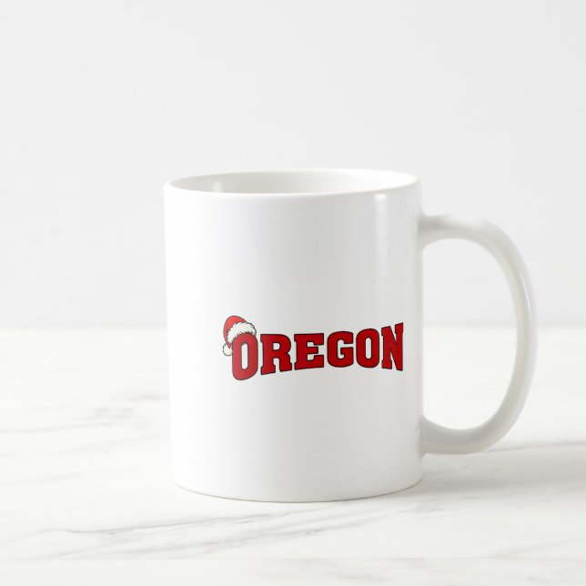 Oregon Christmas Santa Hat Retro Throwback Souveni Kaffemugg (Höger)