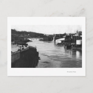 Oregon City, OR Willamette Falls och Pappra Mills Vykort