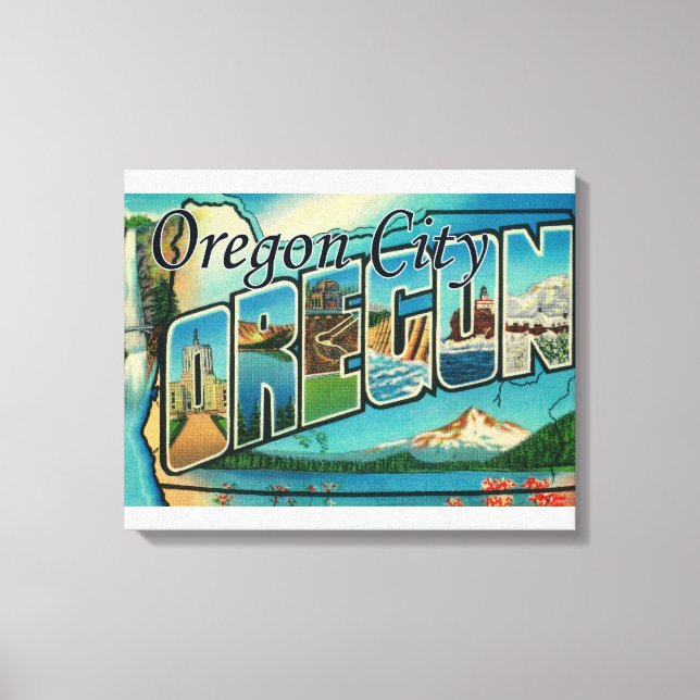 Oregon City, OregonLarge Brev ScenesCity, ELLER Canvastryck (Framsida)