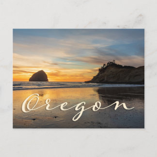 Oregon Coast Cape Kiwanda Sunset Souvenir Vykort
