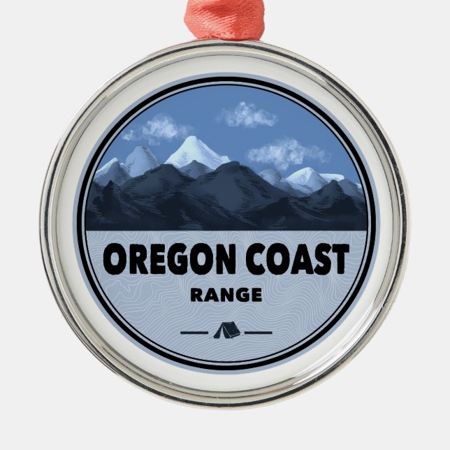 Oregon Coast Mountain Range Camping Julgransprydnad Metall (Framsidan)