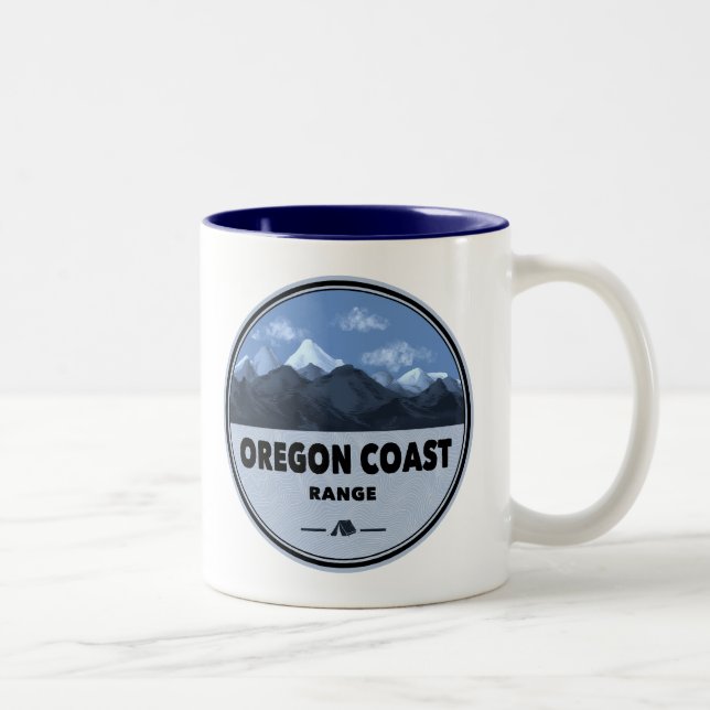 Oregon Coast Mountain Range Camping Två-Tonad Mugg (Höger)