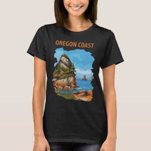 Oregon Coast Sea Stack Retro Resa T Shirt