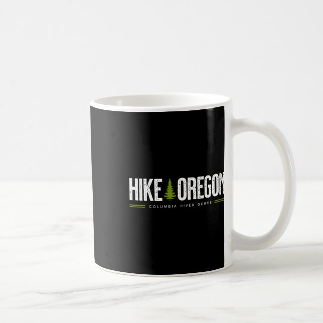 Oregon Columbia River Gorge Hike Träd Retro Graphi Kaffemugg (Höger)