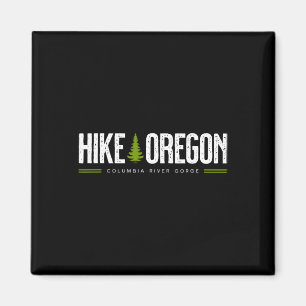 Oregon Columbia River Gorge Hike Träd Retro Graphi Magnet