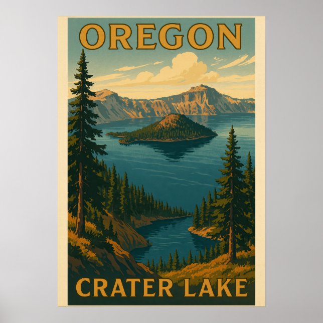 Oregon Crater Sjö V03 Poster (Framsidan)