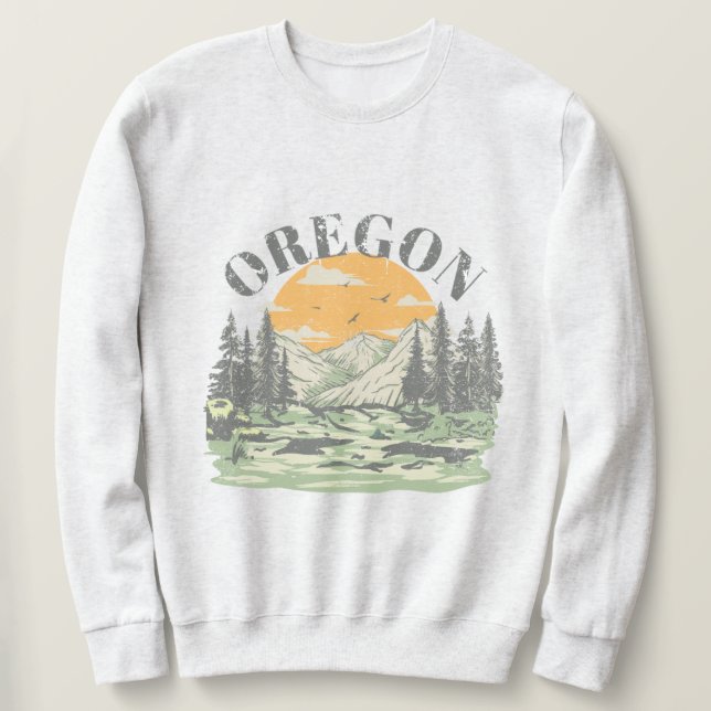 Oregon CrewnackSweatshirt Lång Ärmad Tröja (Design framsida)