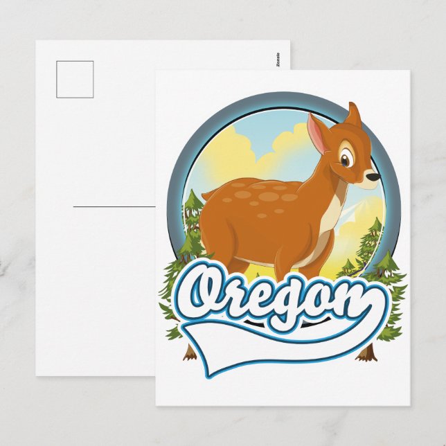 Oregon Deer rese logotyp Helg Vykort (Fram/baksida)