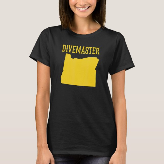 Oregon Divemaster Scuba Dykinstruktör Dykning Fla T Shirt (Framsida)