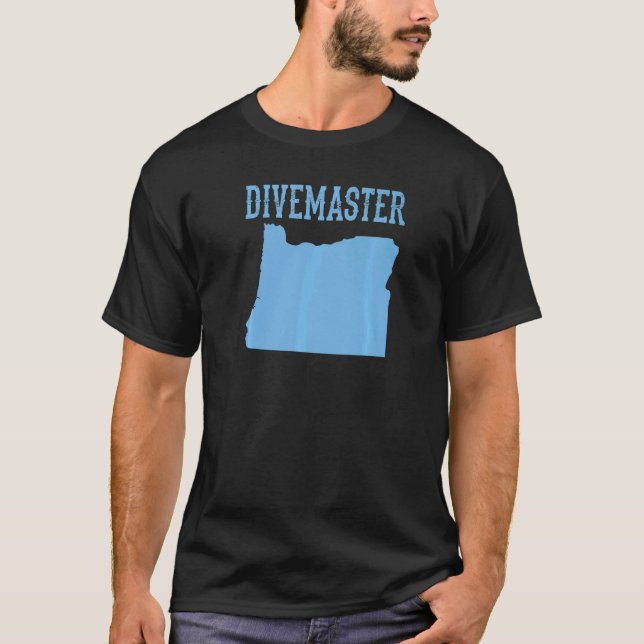 Oregon Divemaster Scuba Dykinstruktör Dykning Fla T Shirt (Framsida)