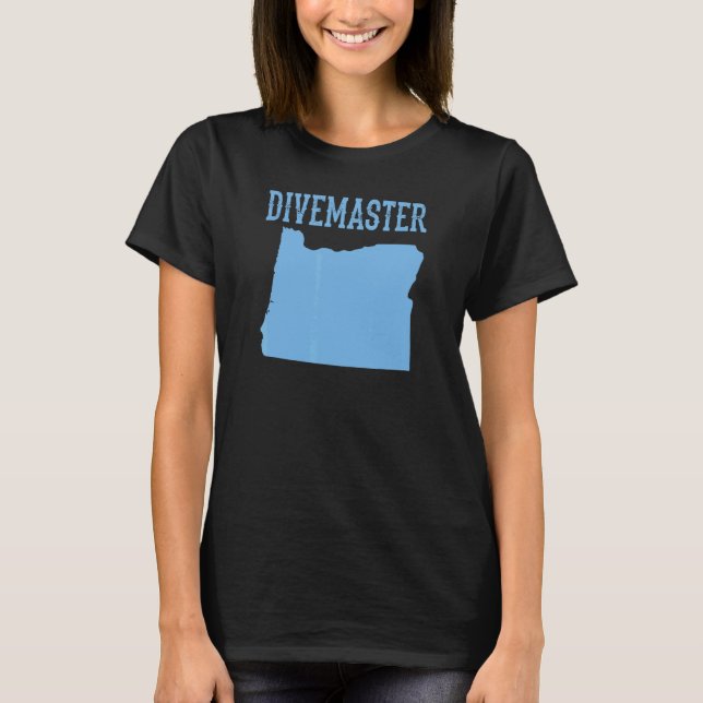 Oregon Divemaster Scuba Dykinstruktör Dykning Fla T Shirt (Framsida)