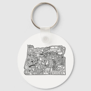 Oregon Doodle Keychain Nyckelring